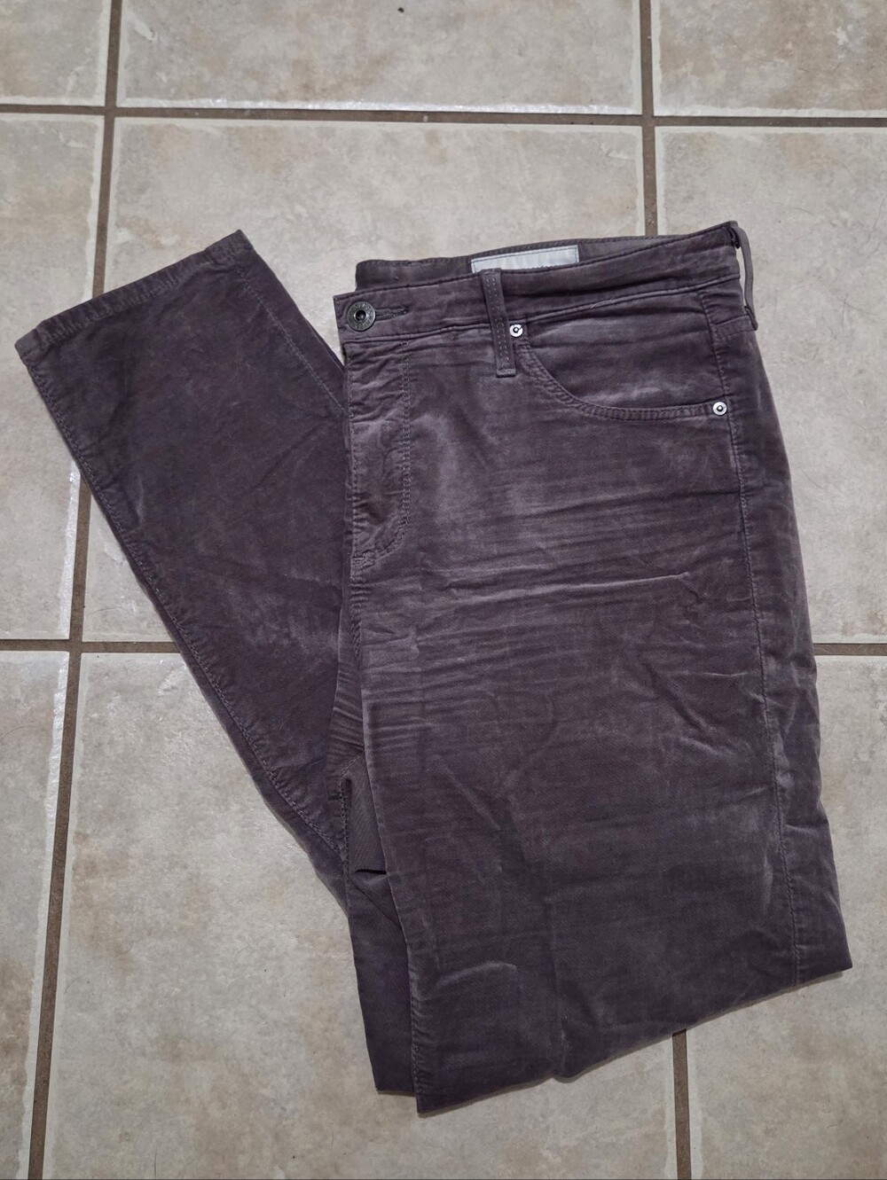 Anthropologie x AG The Stevie Slim Straight Ankle Velvet